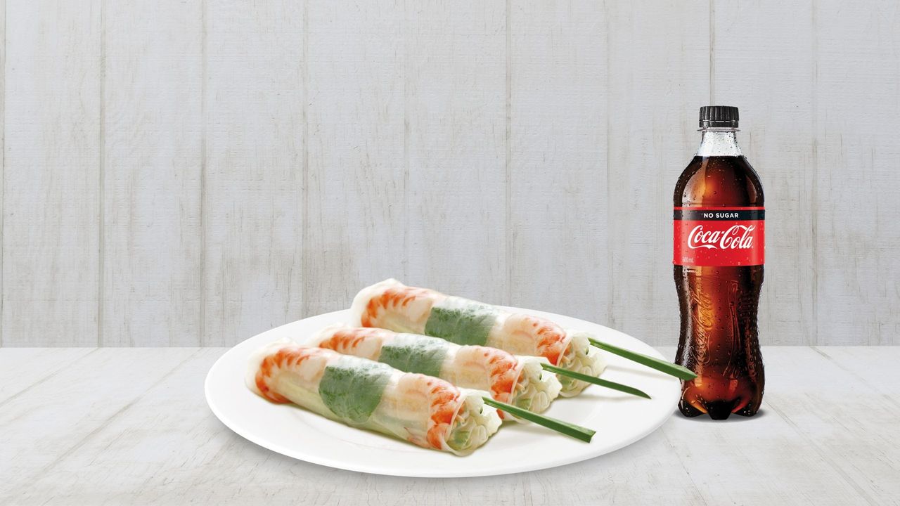3 Rice Paper Rolls & 600ml Drink