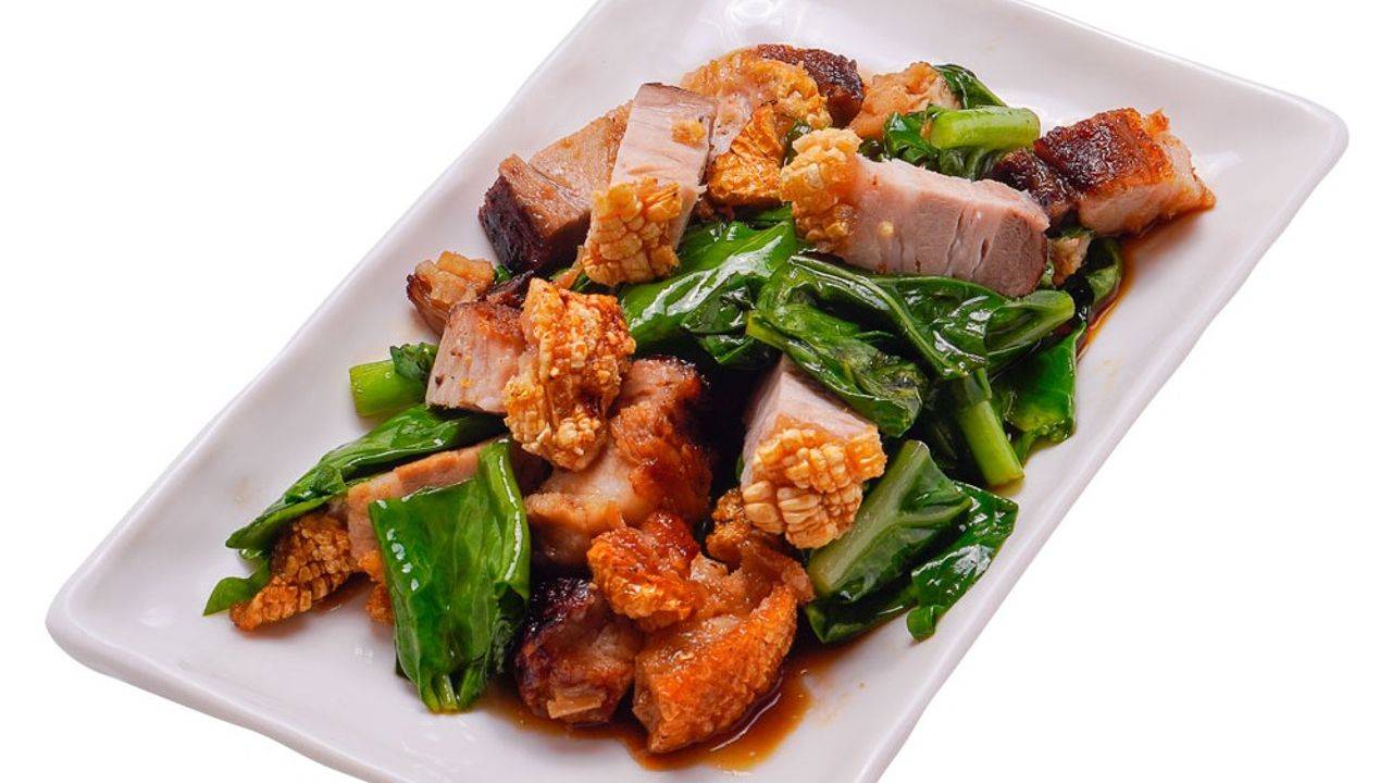Stir Fried Kana Moo Grob