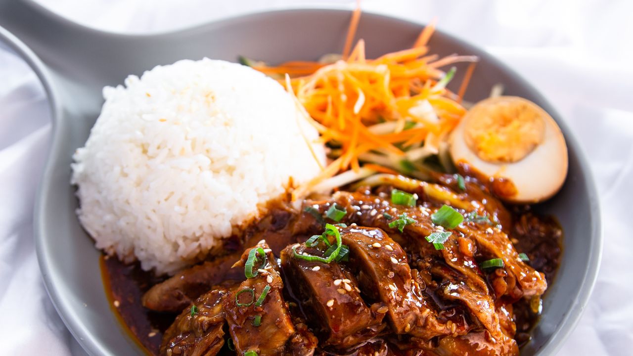 R07. Rice w/ Braised Chicken Maryland卤鸡腿(无骨）饭