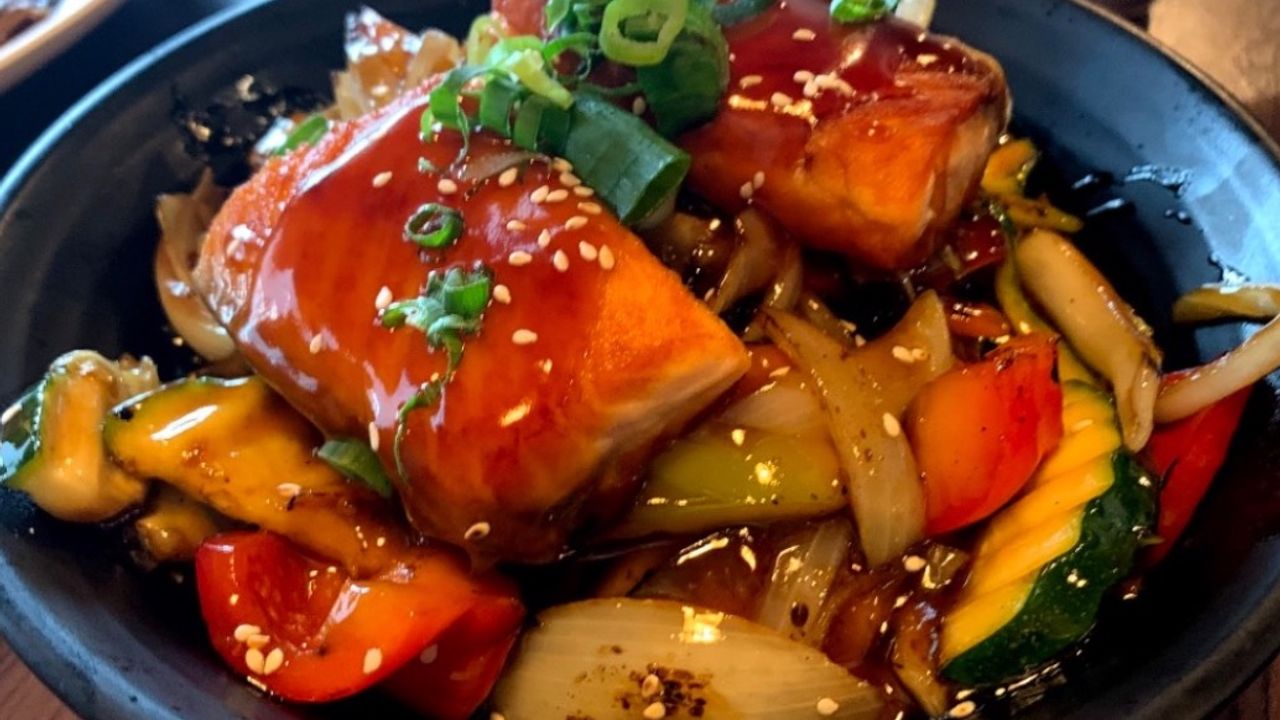 Grilled Salmon  on Rice