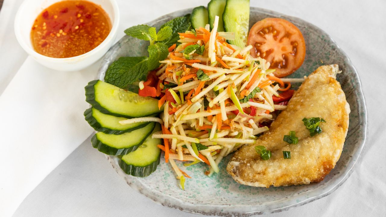 44. Pan Fried Fish on Rice