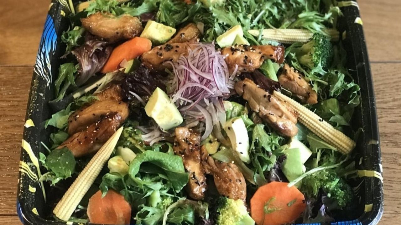 Teriyaki Chicken Avocado Salad Platter