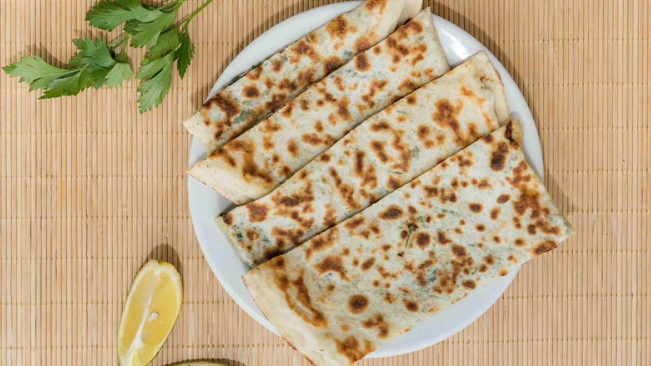 Spinach, Mushroom & Cheese Gozleme