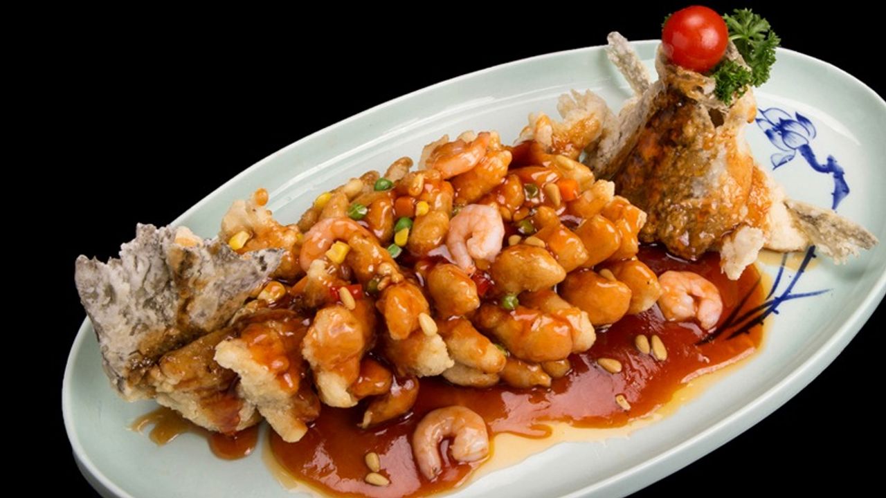 K02. Shanghai Style Sweet & Sour Barramundi with Pinenuts