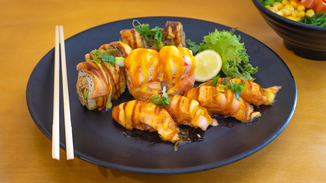 Grilled Salmon Sushi Box