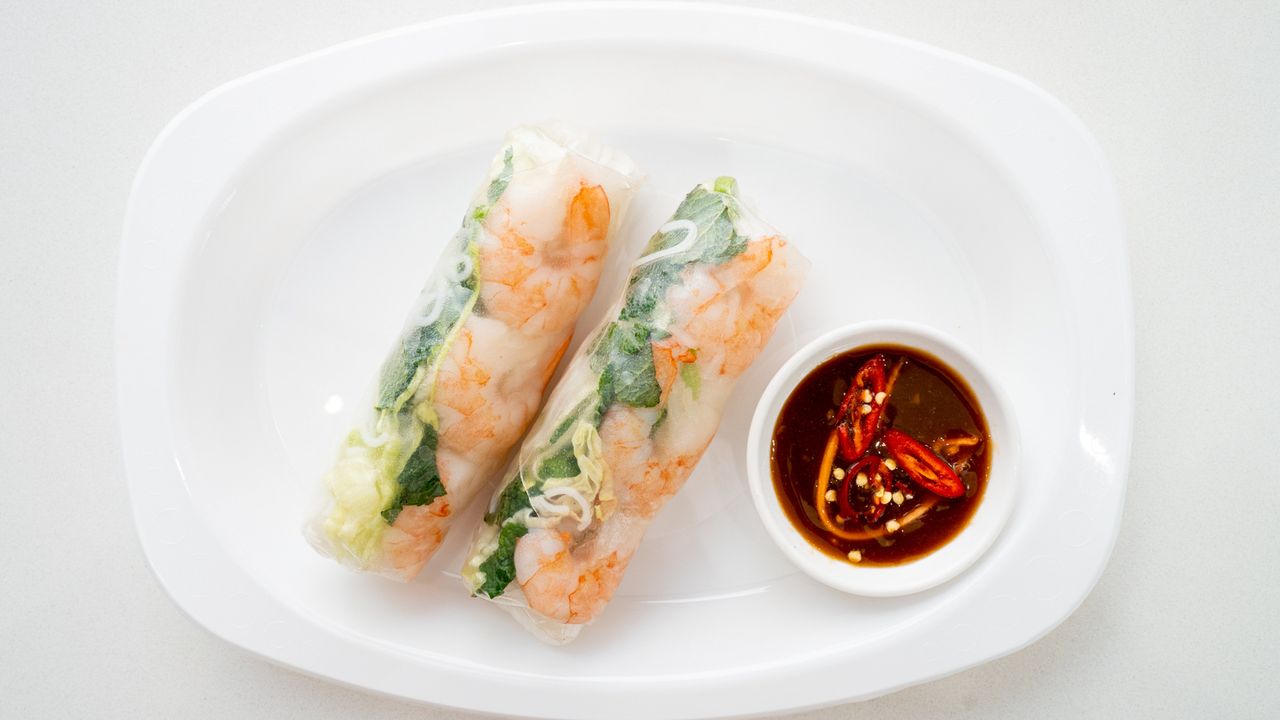 Prawns rice paper roll