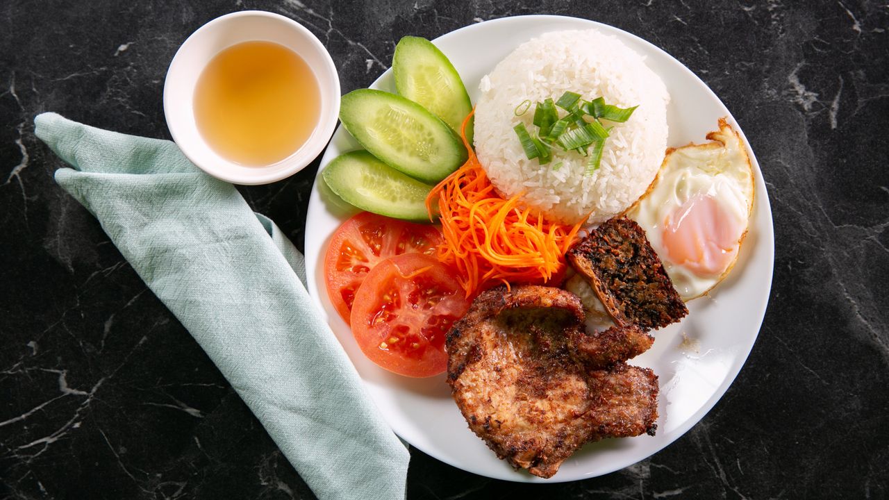 Rice with Grilled Pork (With Fried Egg)