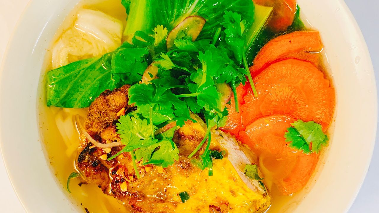 Grilled Chicken Noodle Soup