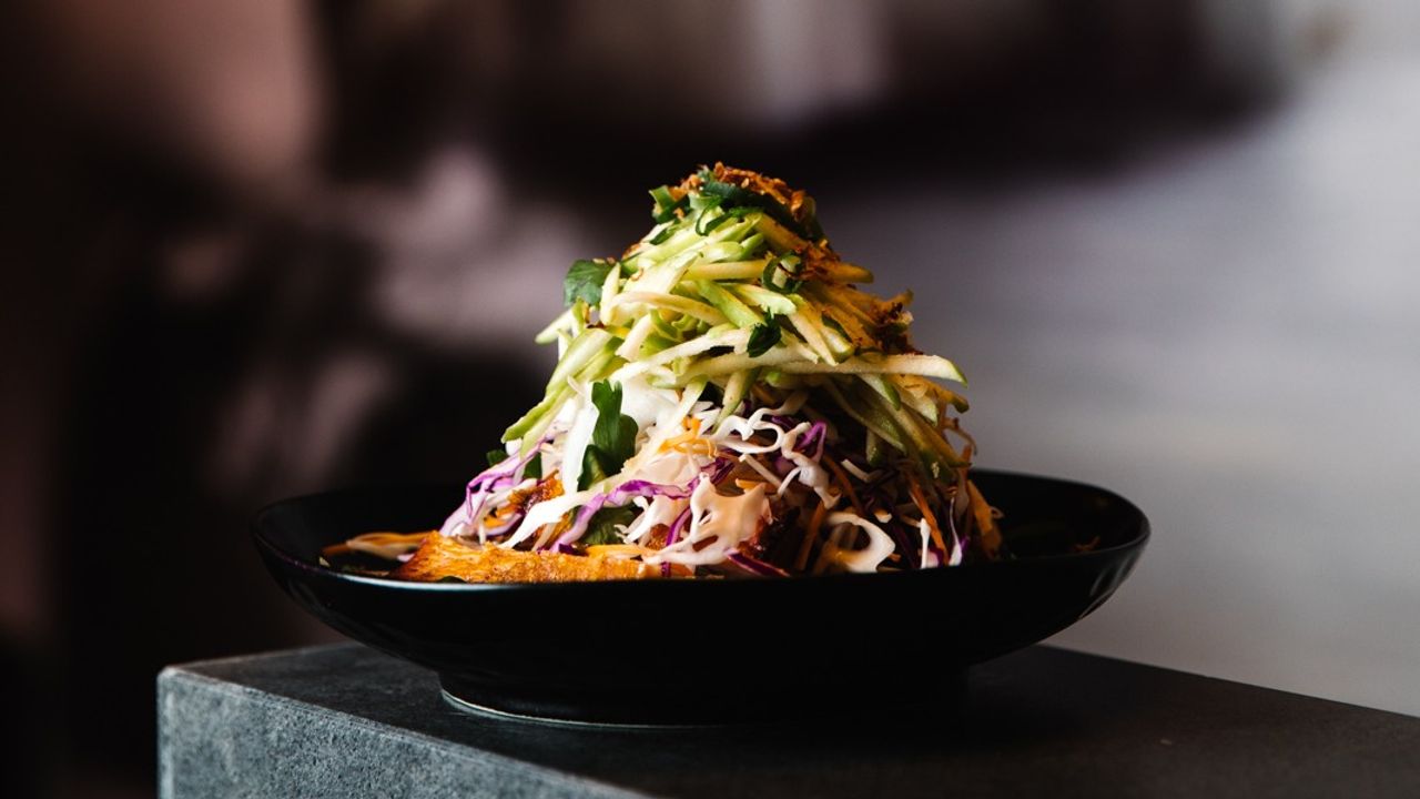 Crispy Pork Belly with Apple Slaw