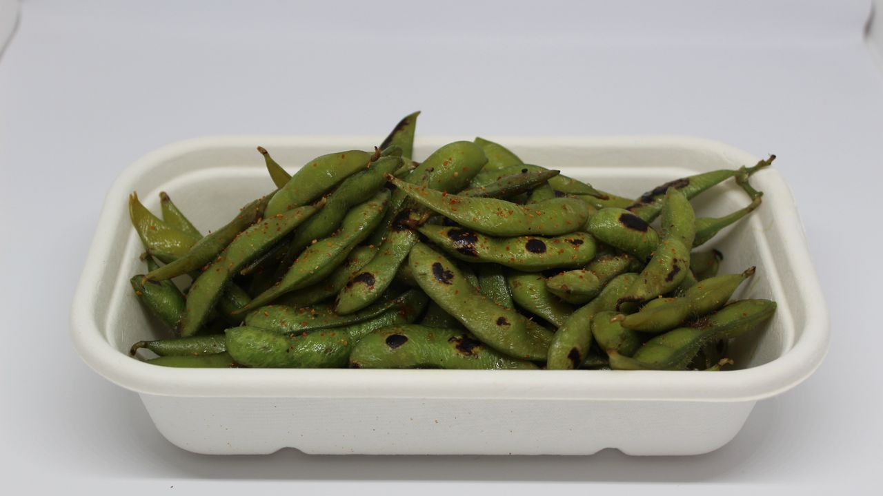Grilled shichimi edamame