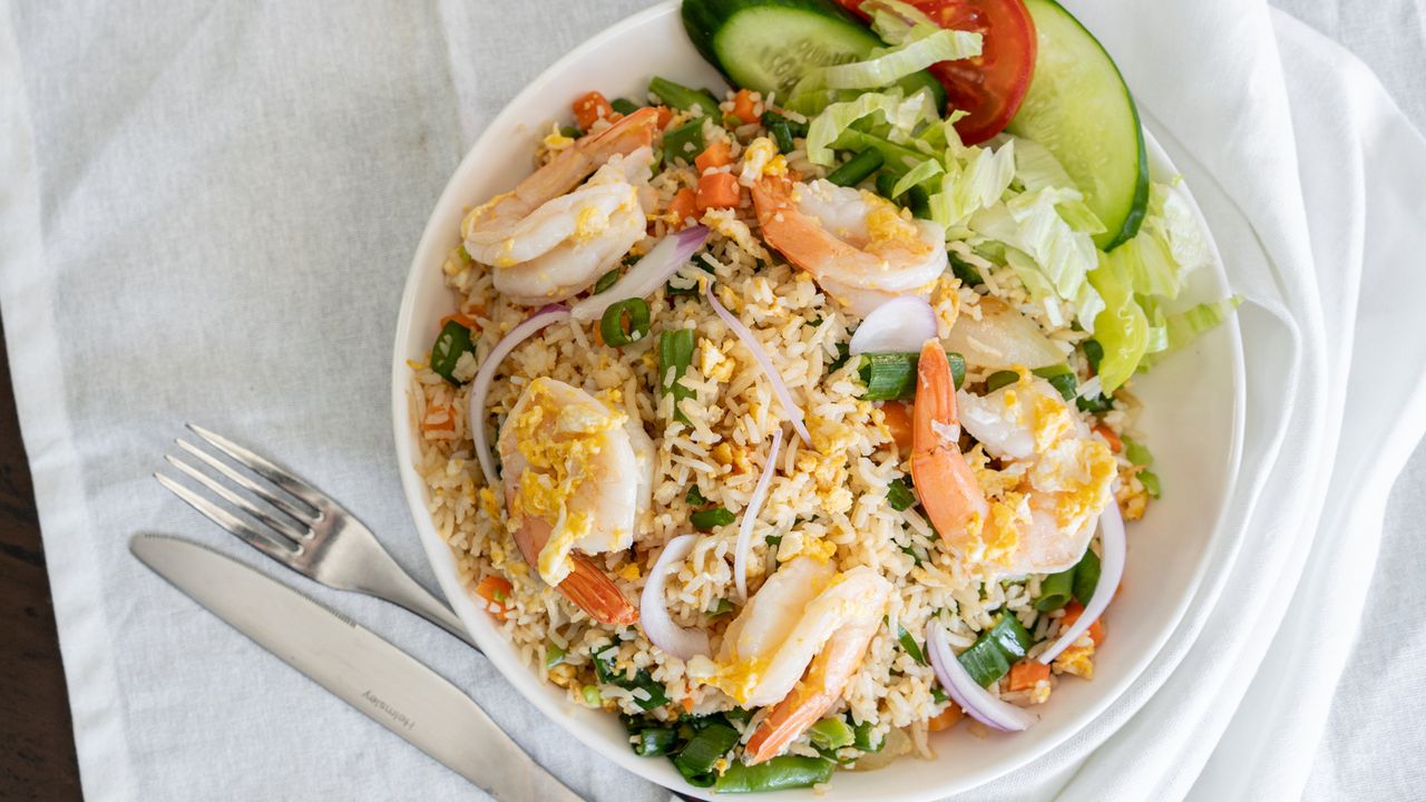 Desi Chinese Fried Rice with Prawn