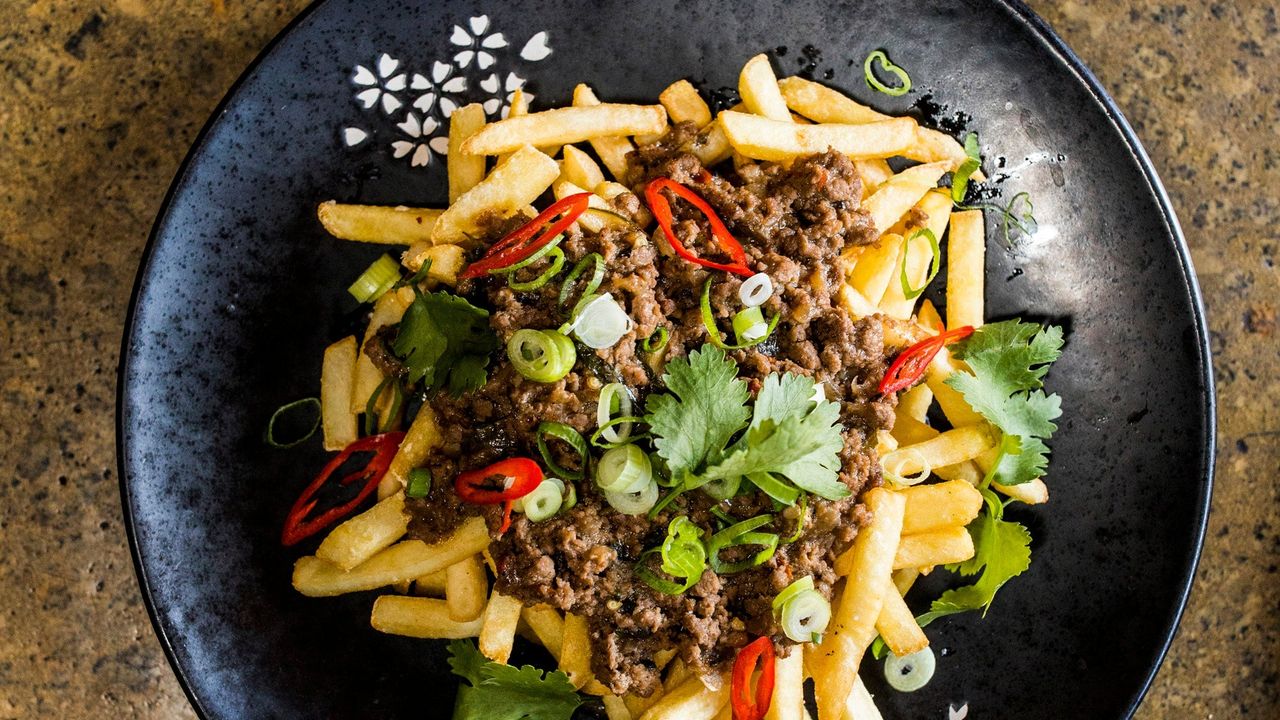 Loaded Fries with Larb Beef