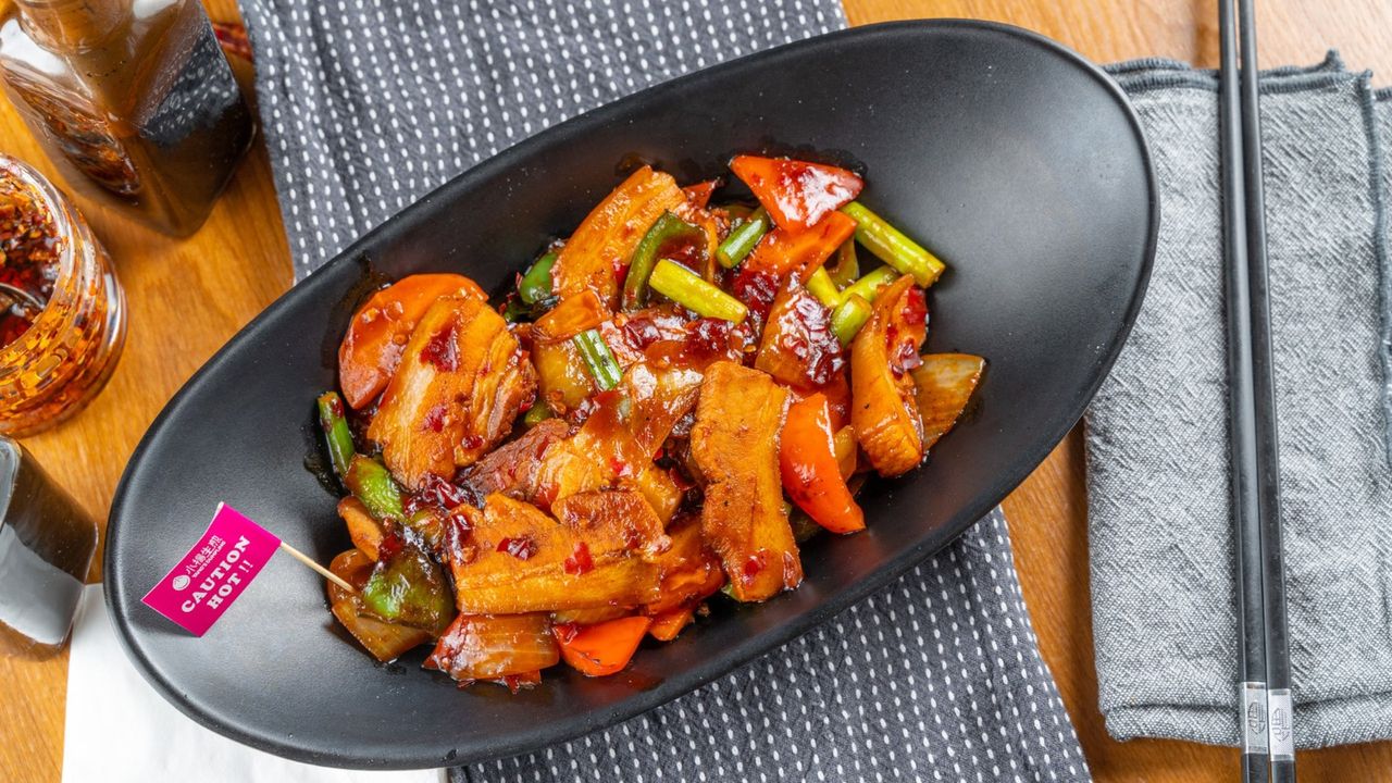 Stir Fried Pork Belly Slices in Sichuan Sauce (main)