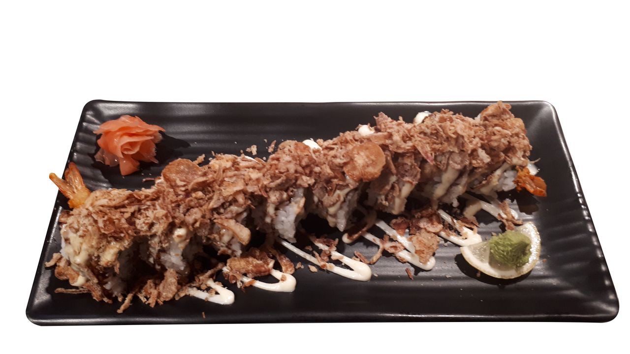 Tiger Roll (Tempura Prawn & Fried Onions)