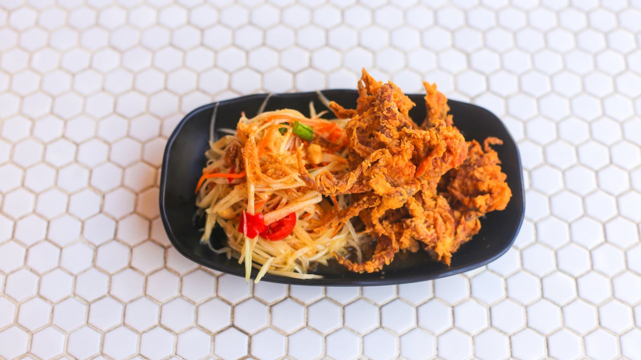 Papaya Salad and Soft Shell Crab