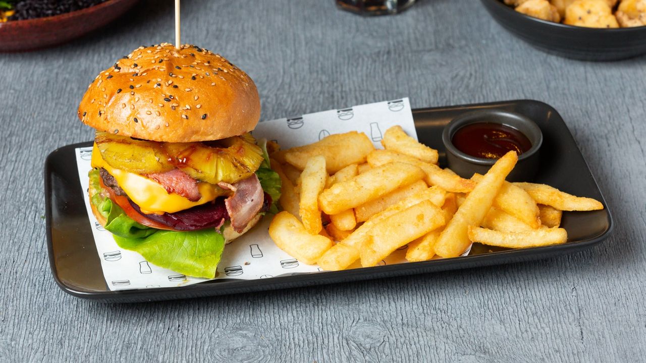 Aussie Lot Burger with Fries