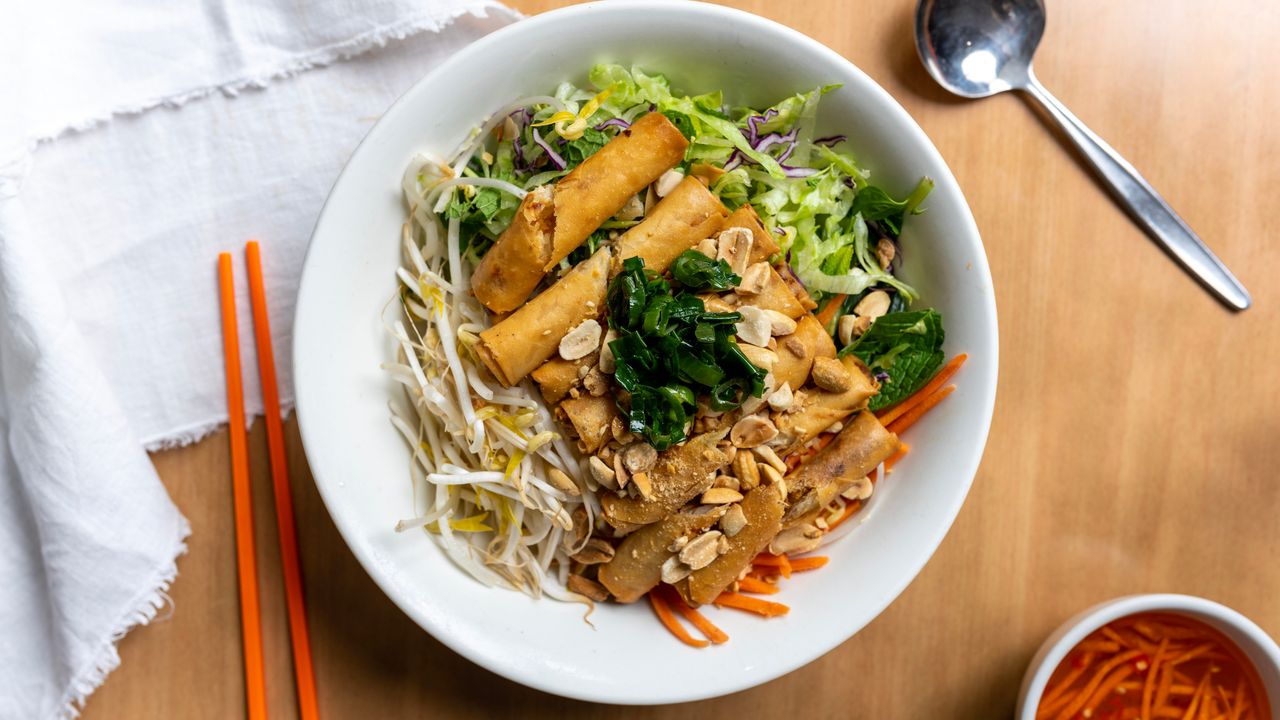 17. Vermicelli Salad with Spring Rolls