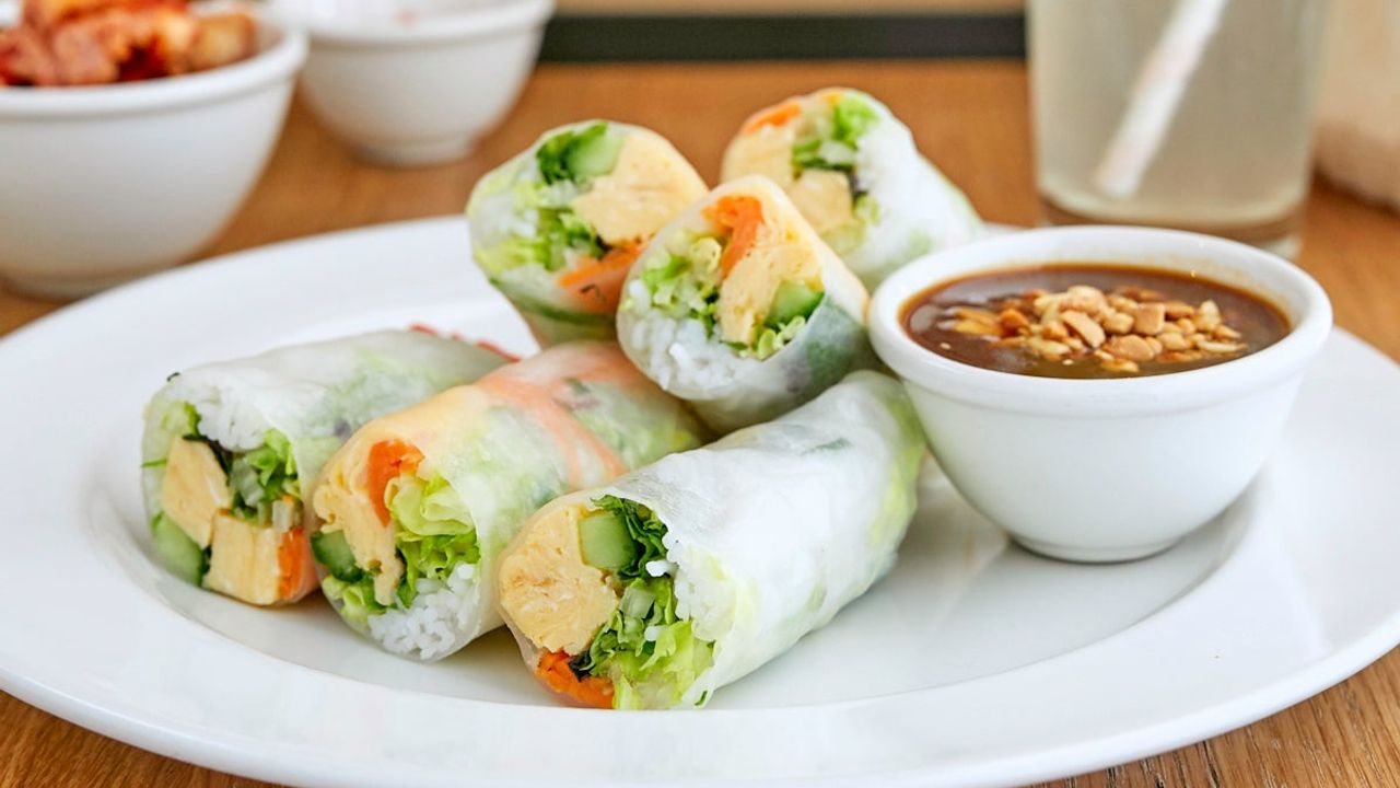 Free Range Egg Omelette Rice Paper Rolls