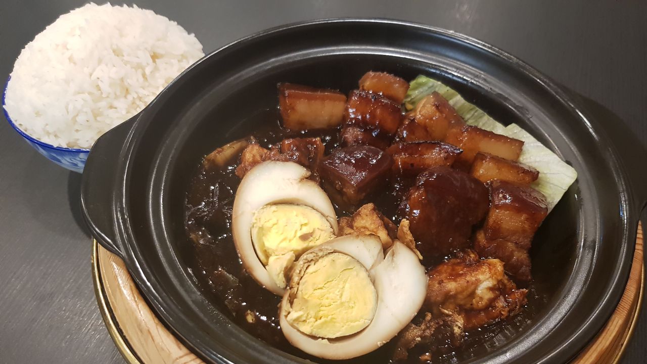 Braised Pork Belly ,tofu and egg with Rice