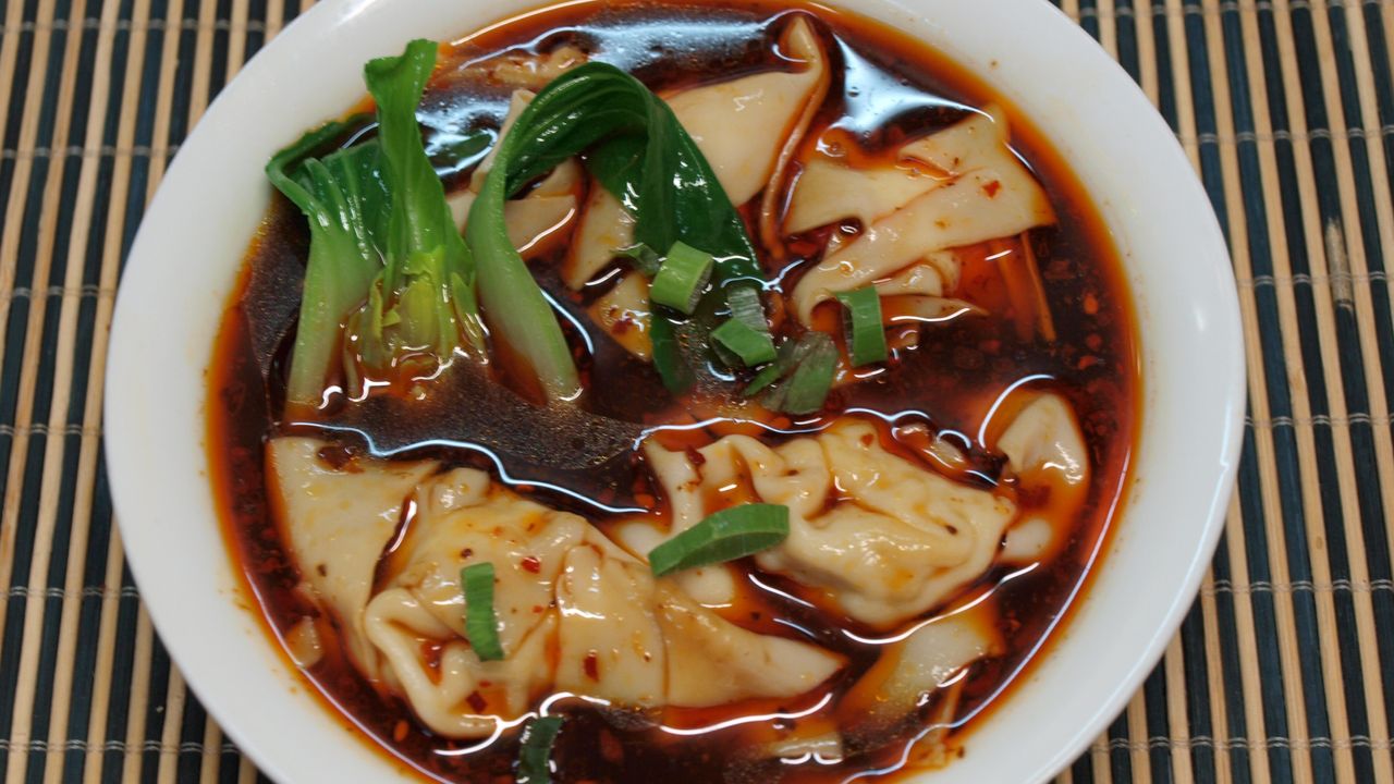 Szechwan Style Pork Wonton with Spicy Sauce