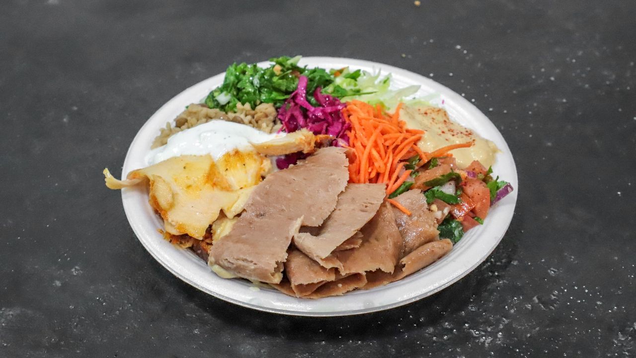 Doner with Rice and Salad
