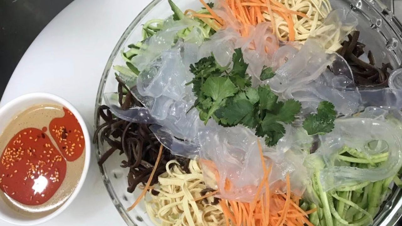 Rainbow Mung Clear Noodles with Sesame Sauce