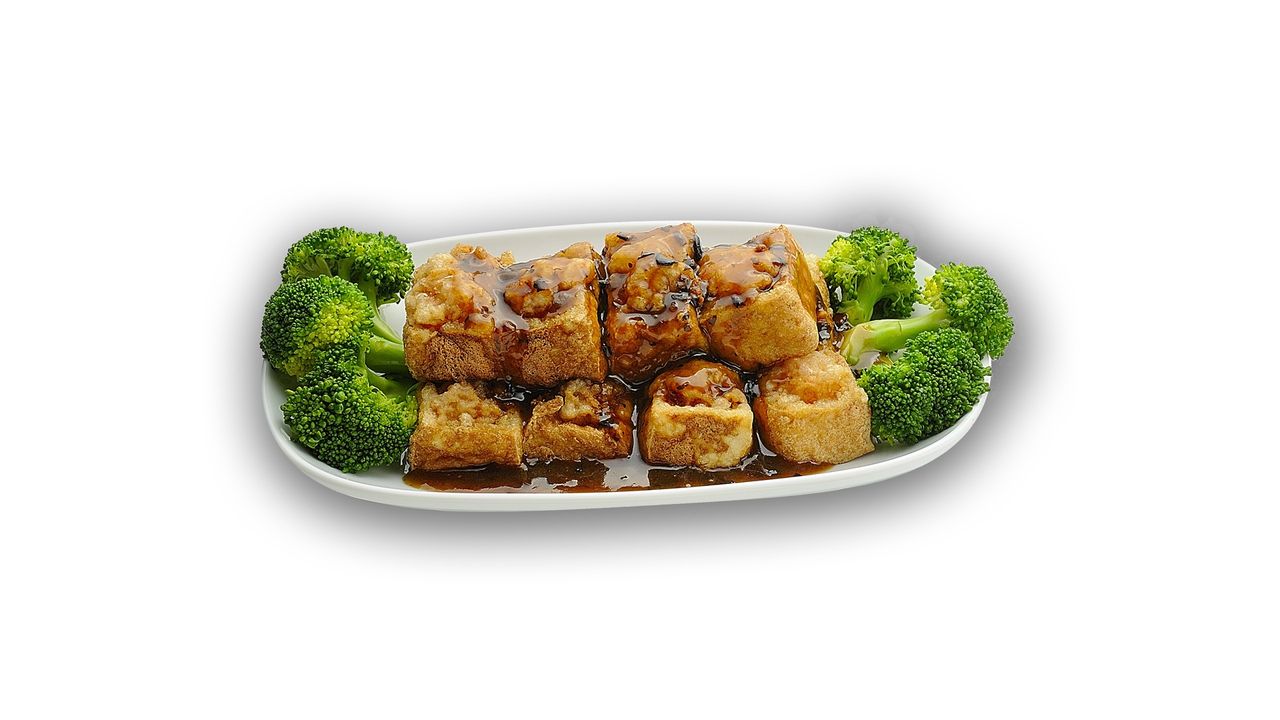 Fried Bean Curd with Prawn Stuffing