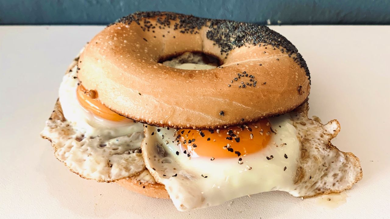 7. Fried Eggs (2), Onion Relish, Thyme, and Salted Butter