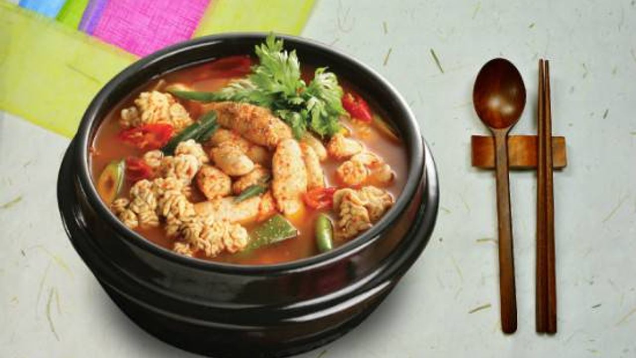 Spicy Fish Roe with Seafood Soup