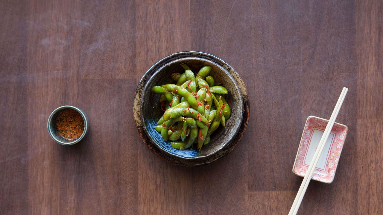 Garlic Spicy Edamame (GF, V)