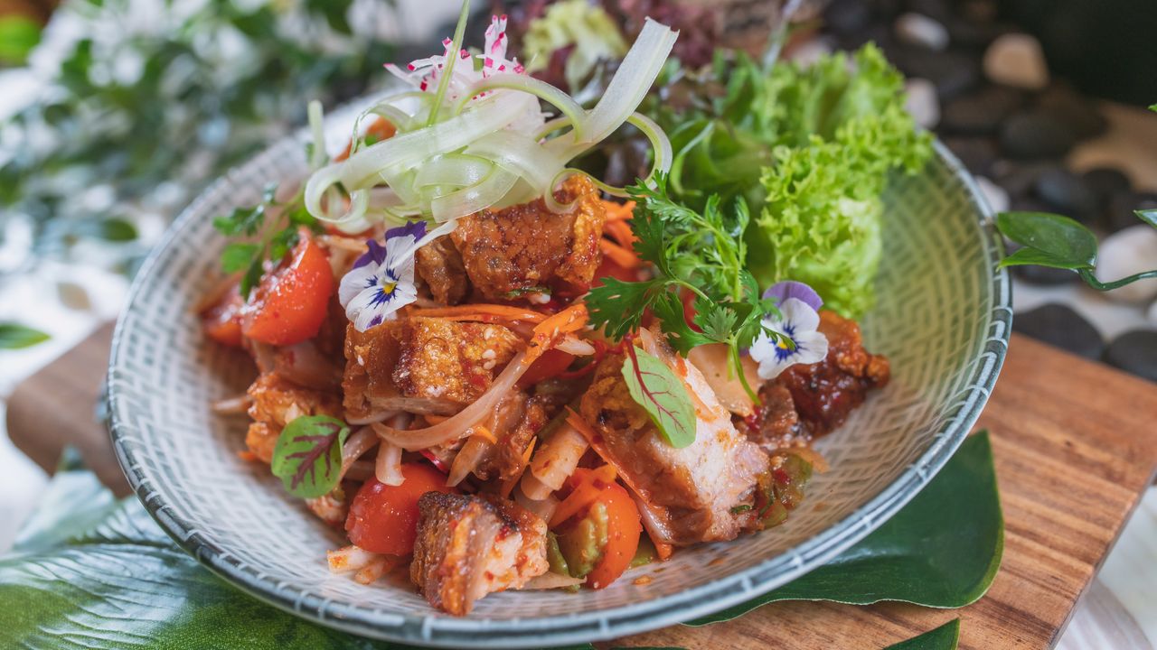 Crispy Spicy Pork Belly Salad