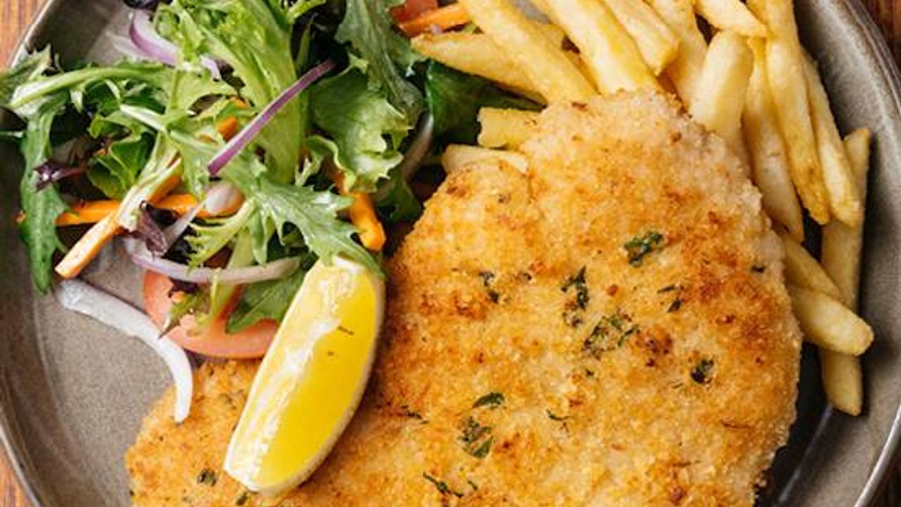 Homemade chicken schnitzel