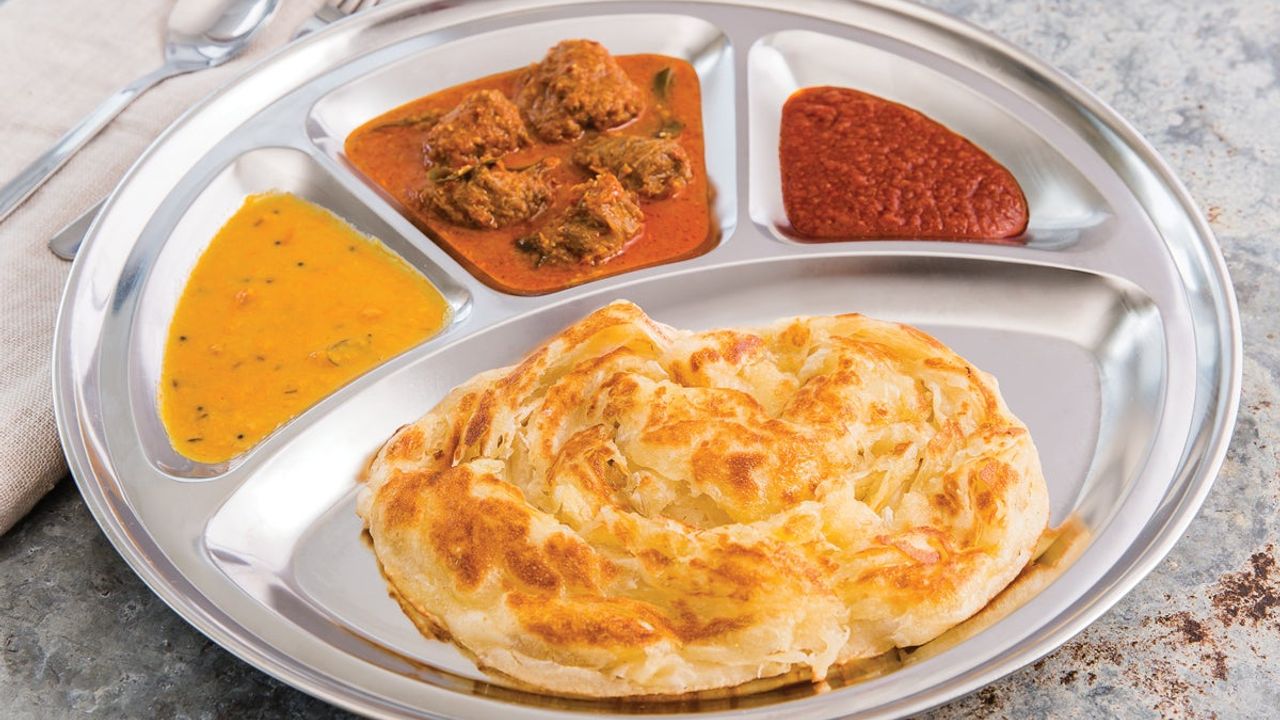 Roti Canai with Vegetarian Curry Mutton