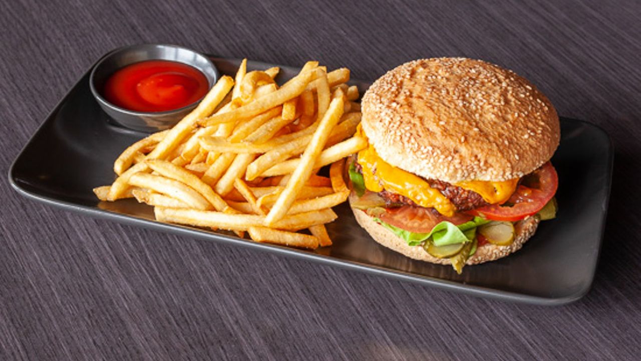 The Vegan Burger with Fries