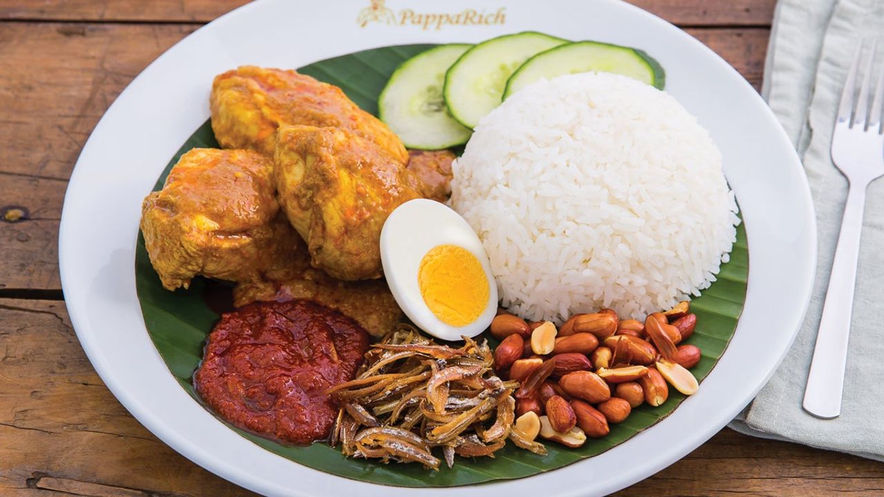 Nasi Lemak with Curry Chicken