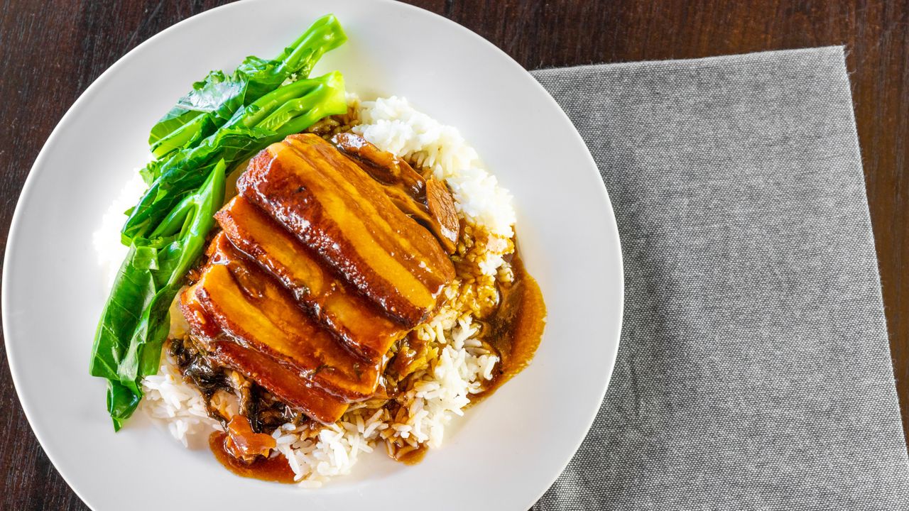 Mei Cai Pork on Rice