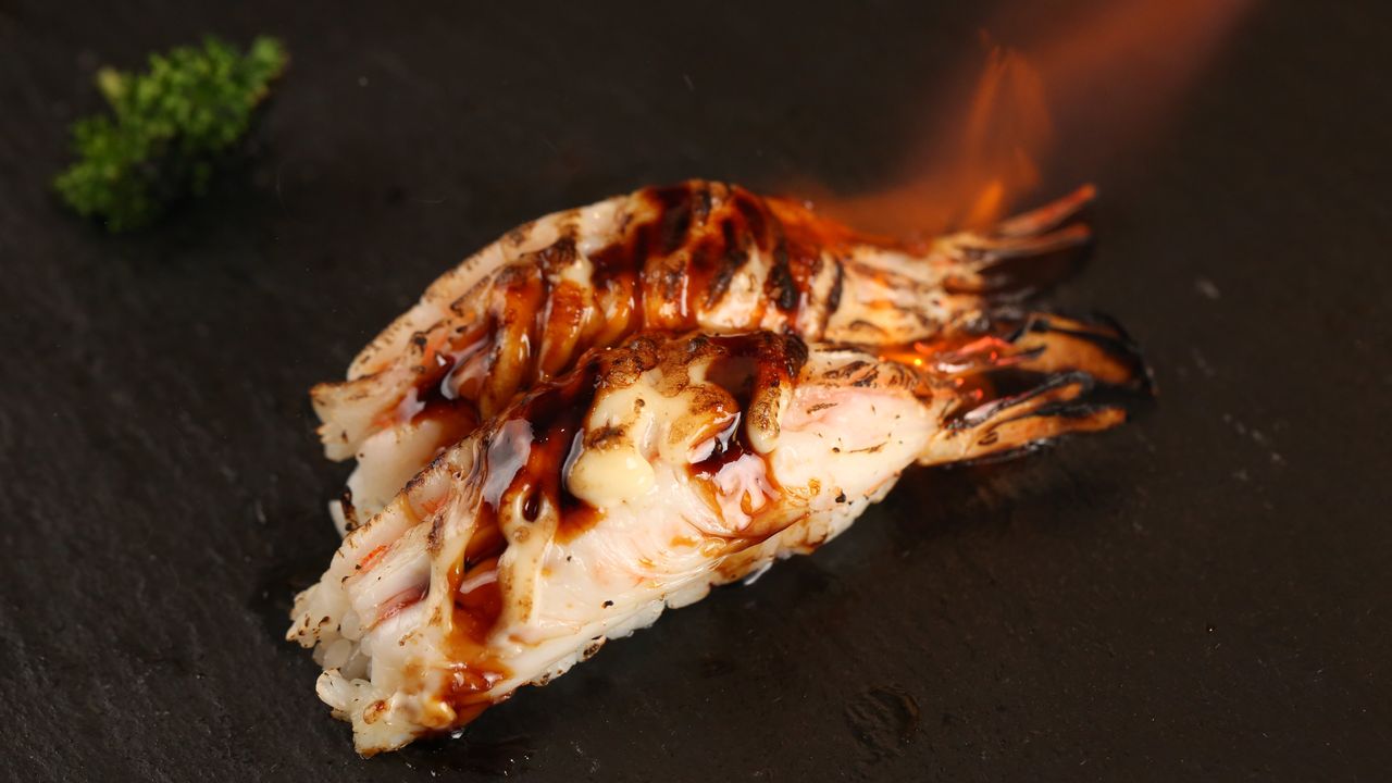 Seared Jumbo Ebi Prawn Nigiri