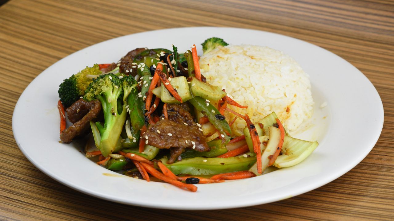 Black Bean Beef with Rice