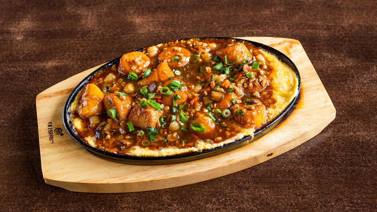 Soft Egg Tofu with Mince Pork & Prawn Mince