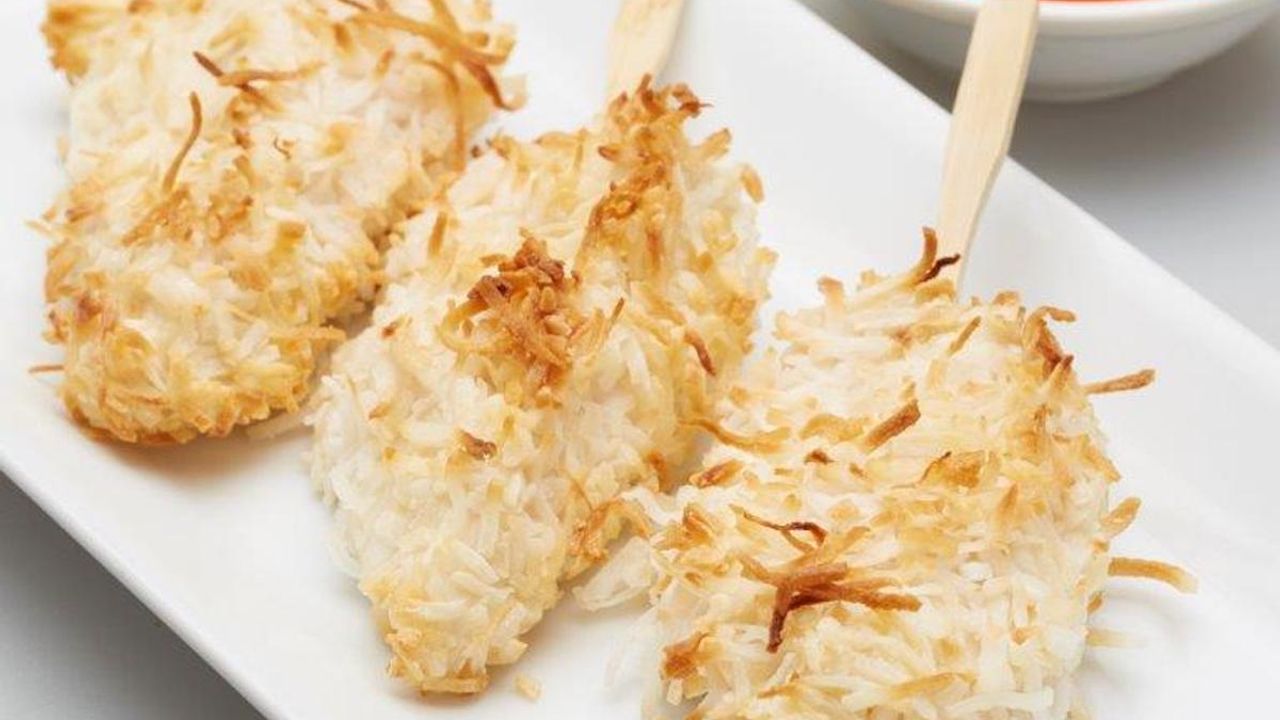 Coconut Chicken Skewers with Sweet Chilli