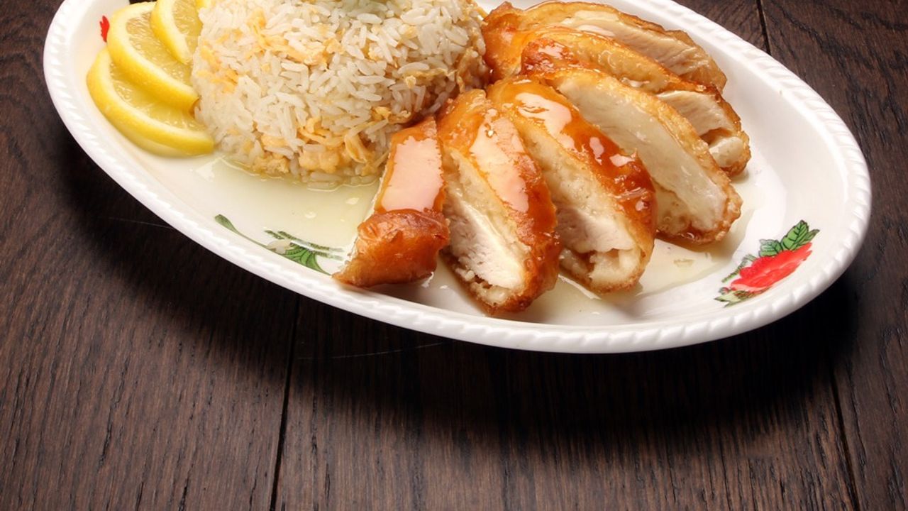 R14. Lemon Chicken with Fried Rice