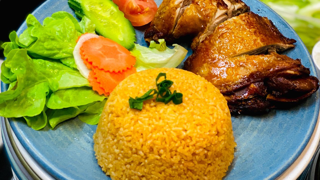 Rice with Crispy Skin Chicken