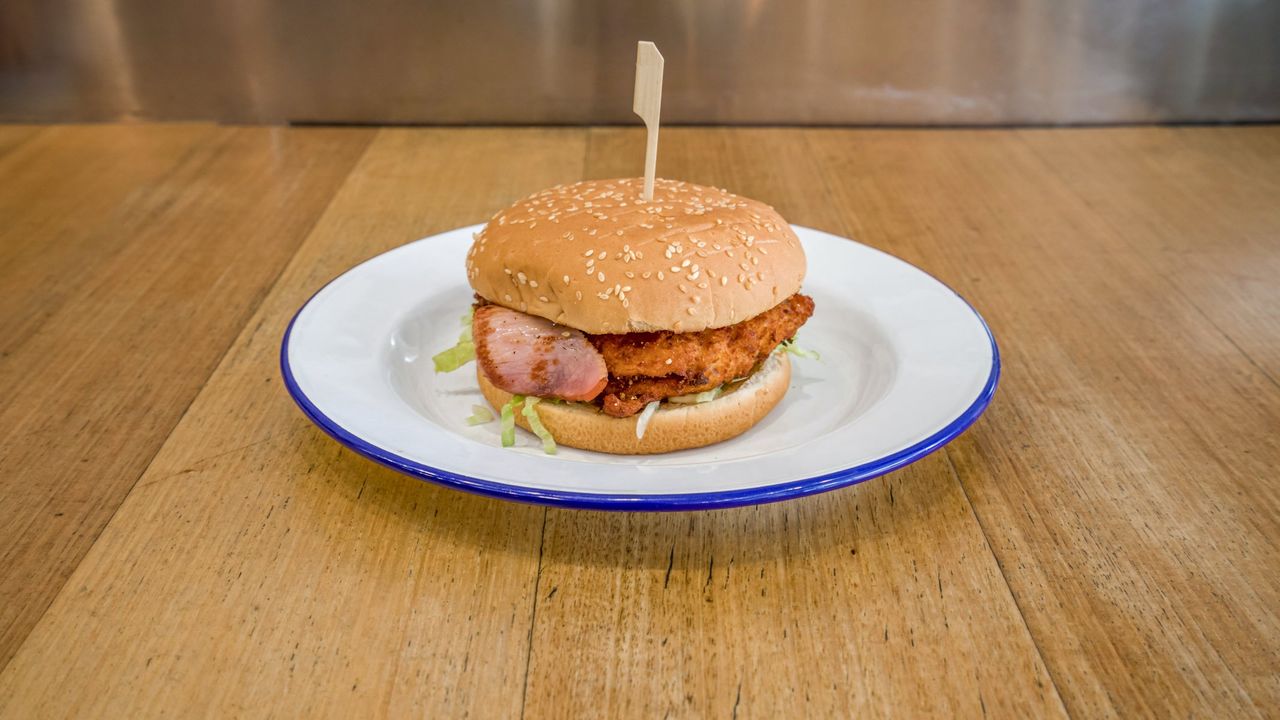 Schnitzel Bacon Pineapple Burger