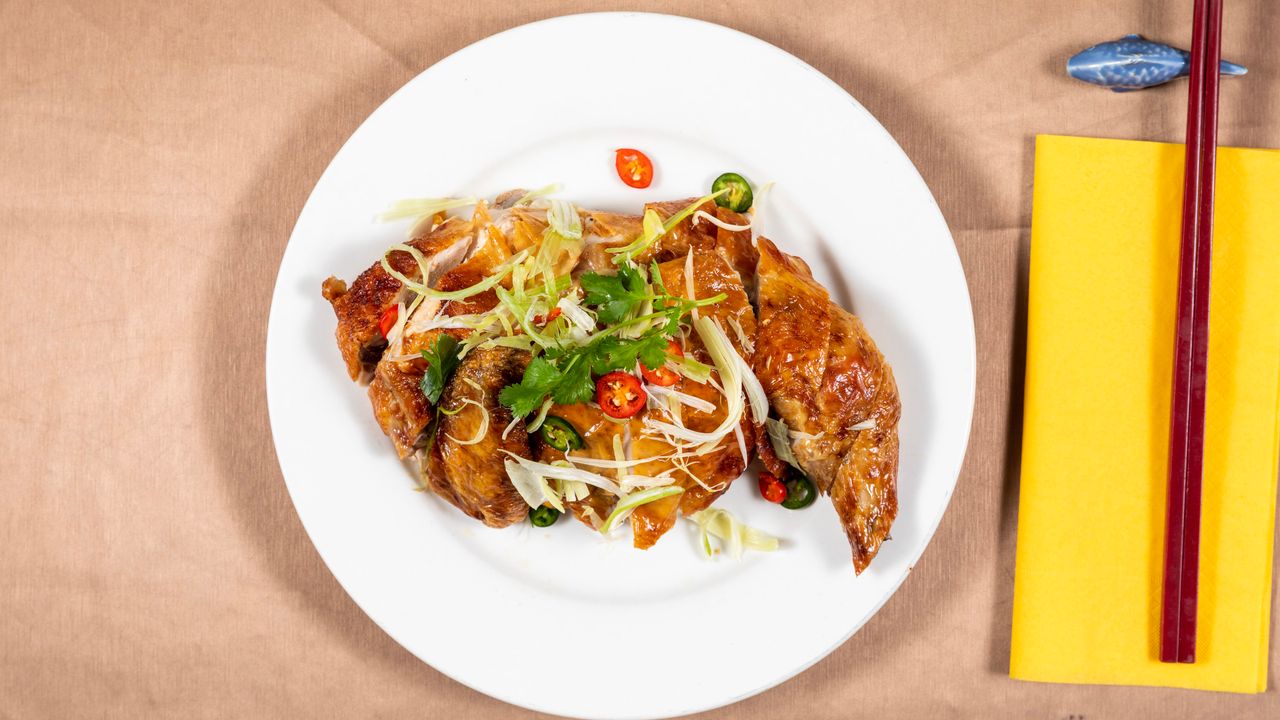 26. Crisp Skin Chicken with Ginger & Shallot (Half)