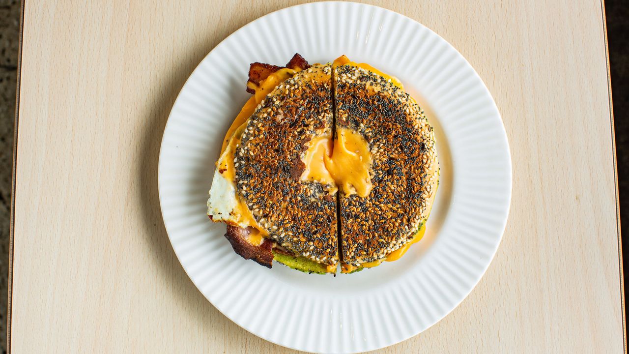 Double Cheese Bacon & Egg on Bagel