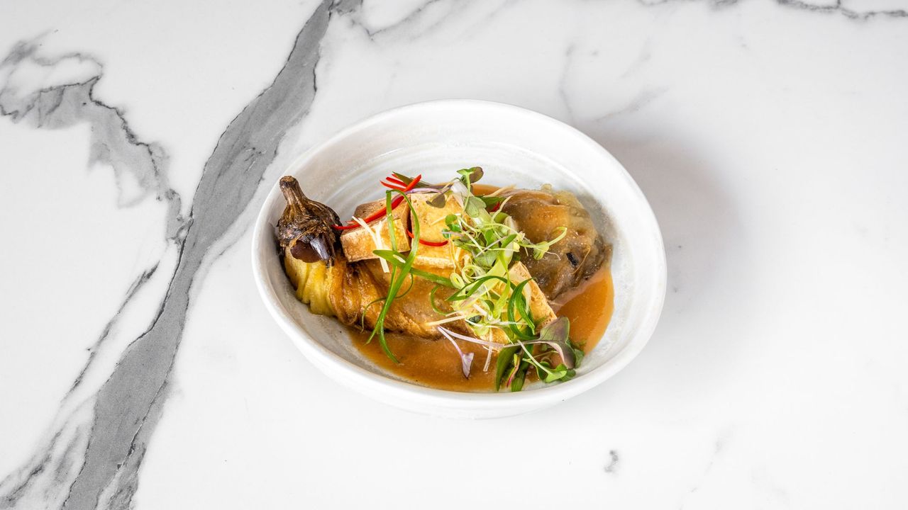 Miso Eggplant and Fried Tofu