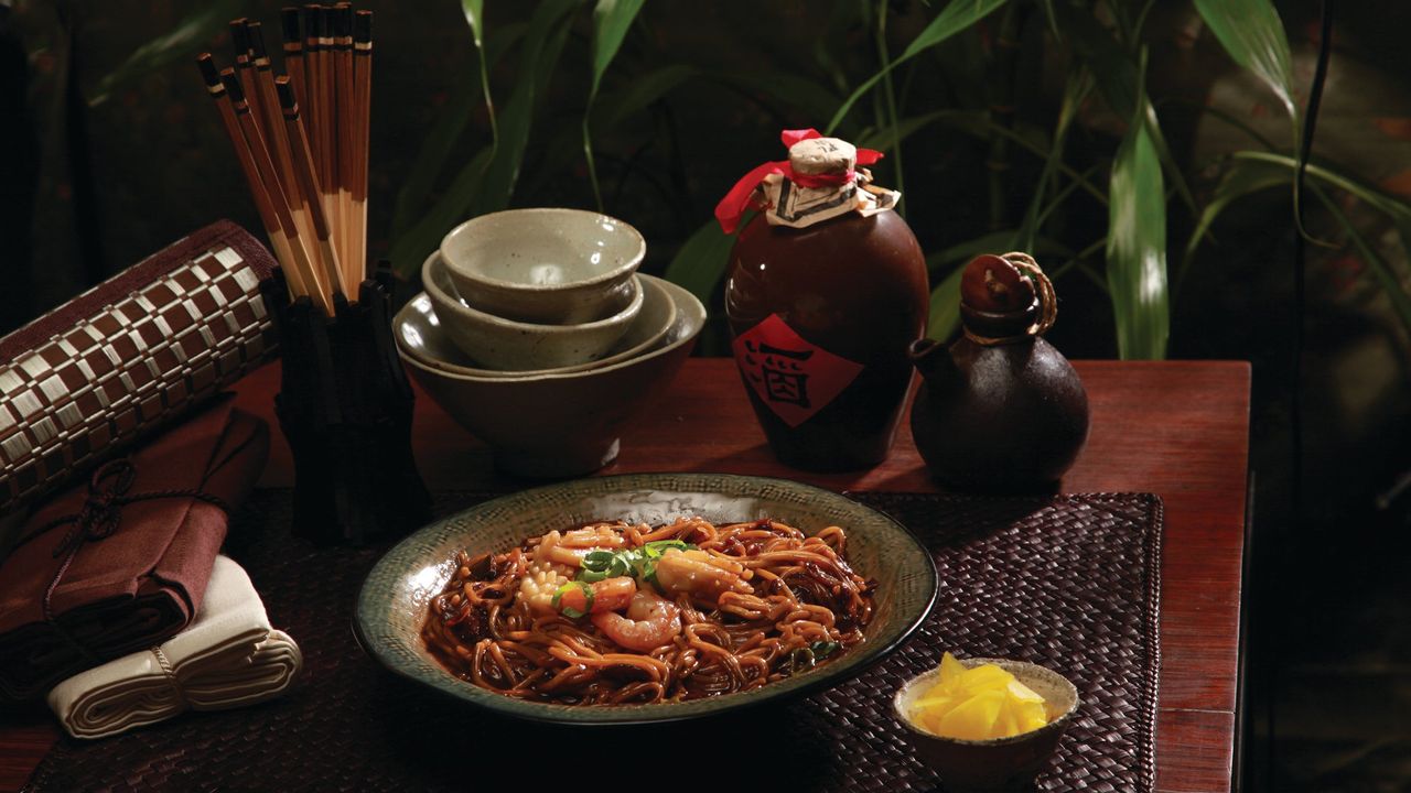 Seafood Black Bean Noodles