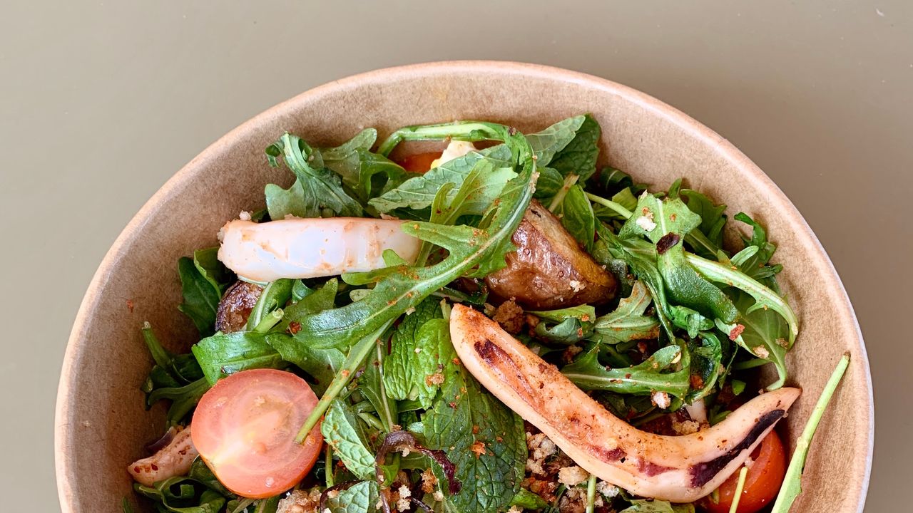 Pan fried arrow squid Salad (DF)