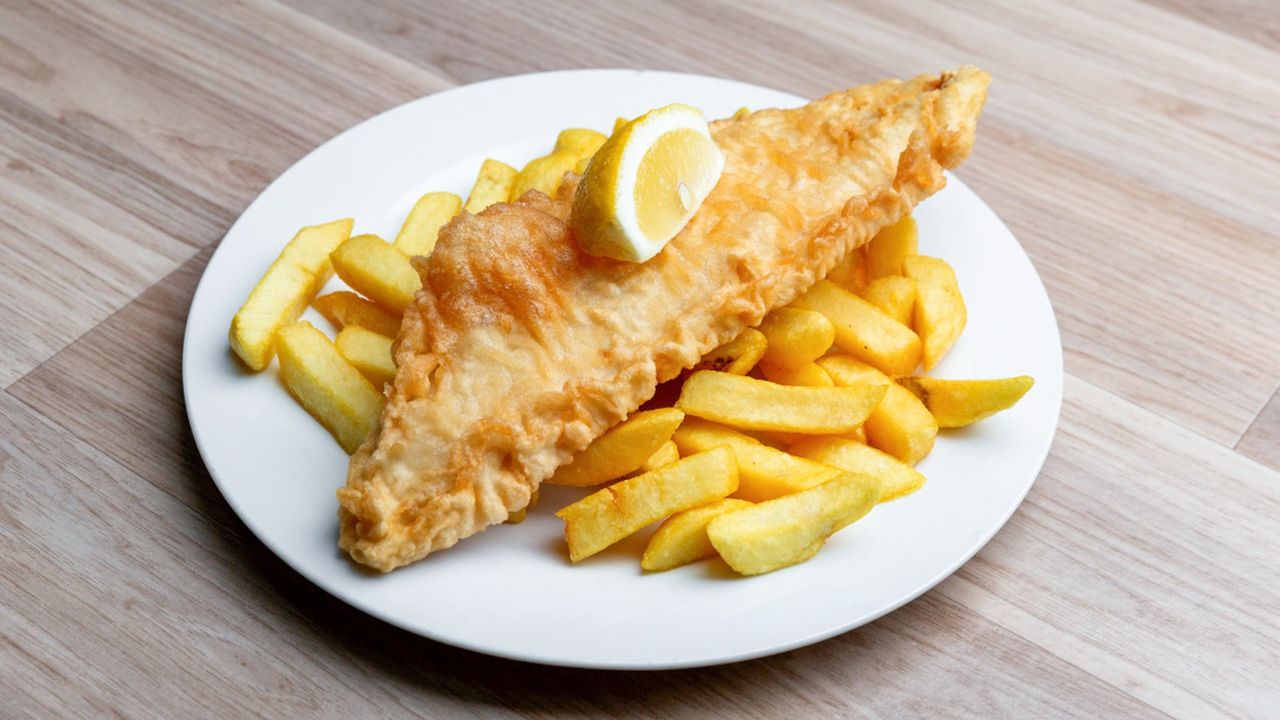 Fish, Chips, Salad & 1 Can