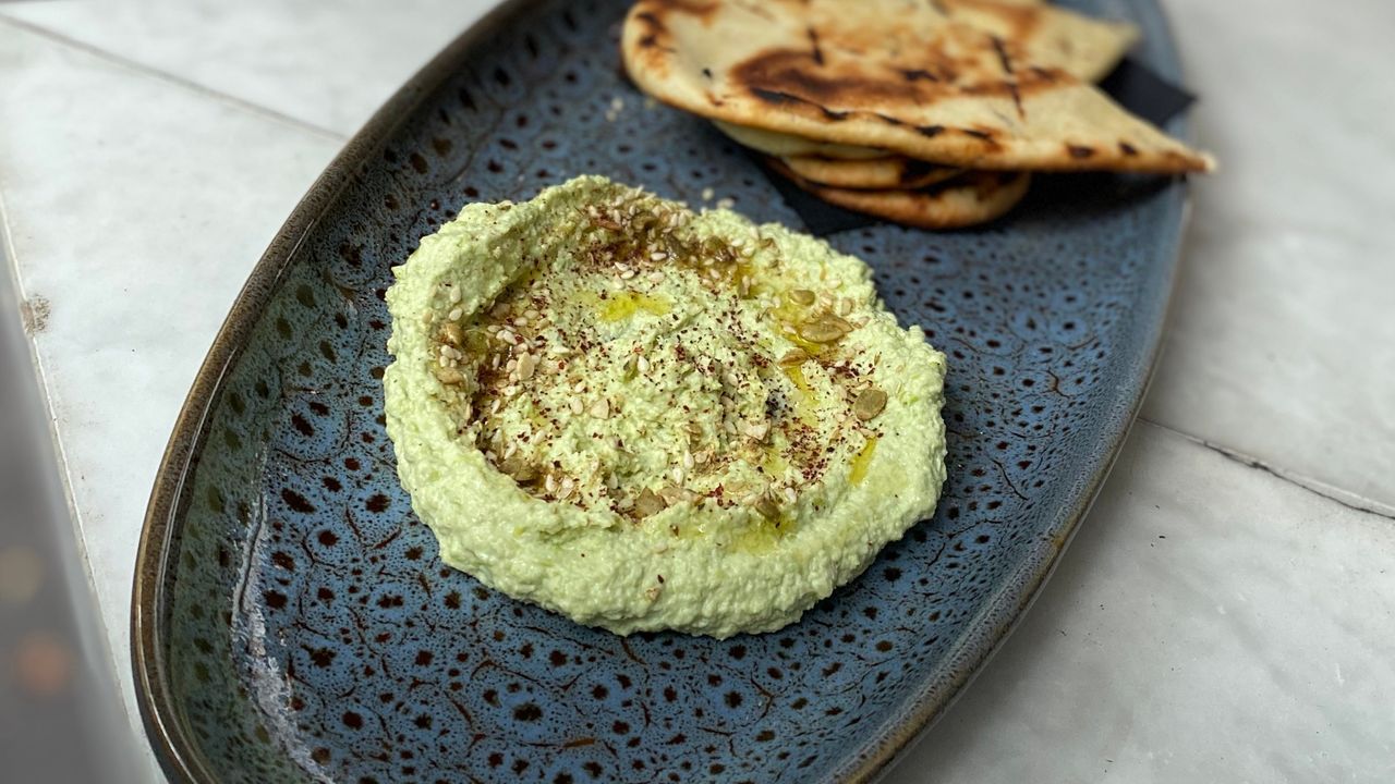 Edamame Hummus and Flatbreads